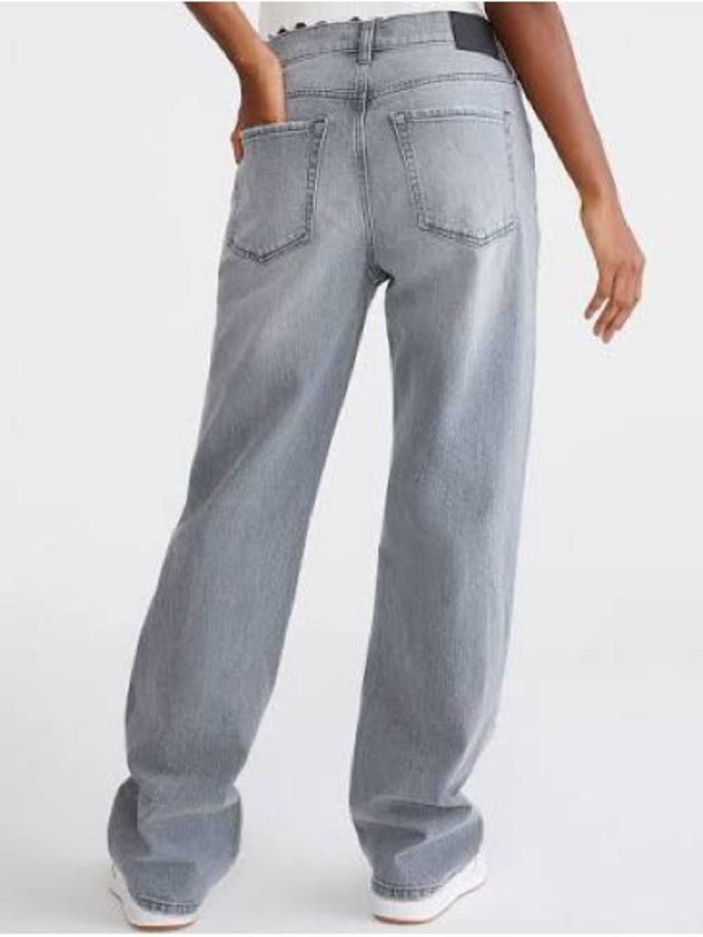Women’s Grey High-Rise Straight/Baggy Jeans Aeropostale